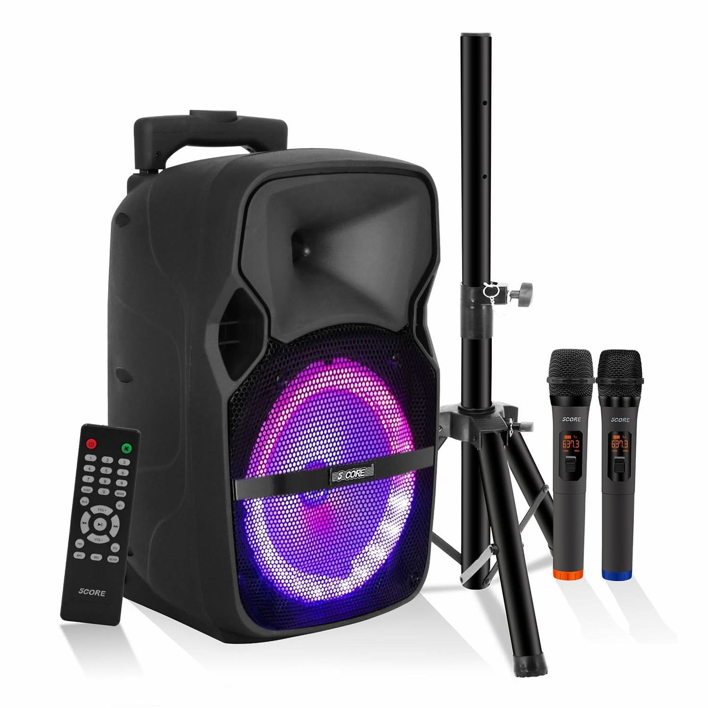 5 CORE TWS Pair Bluetooth Party Speakers Portable Karaoke PA System